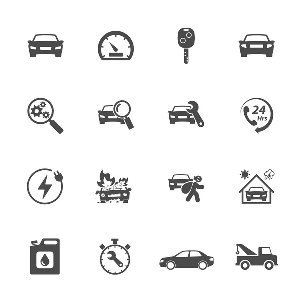 Eenvoudige pictogrammen instellen met auto. Vector pictogram ontwerp — Stockvector