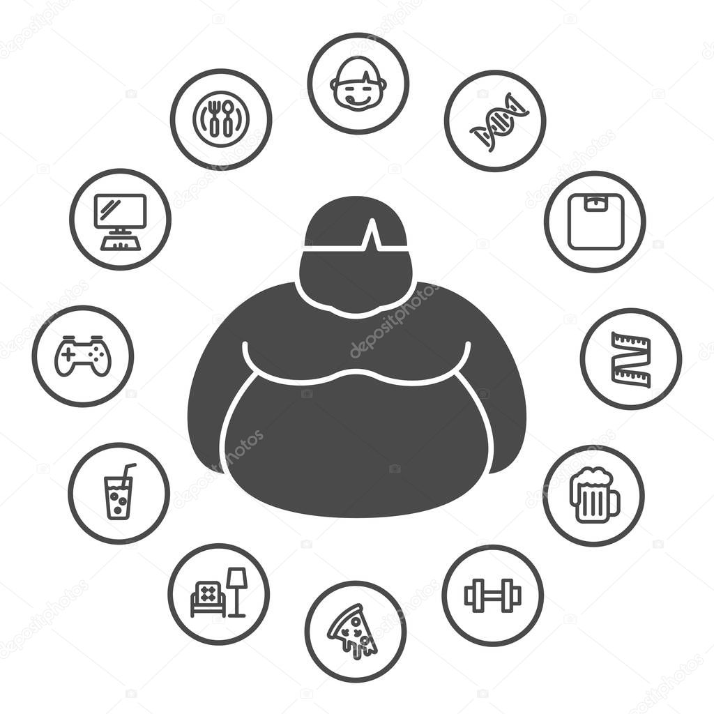 Causes of Obesity, Obesity concept, Healthy and lifestyle concep