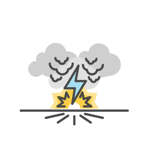 Thunder bolt, belysning blixt, vektorillustration av platt och th — Stock vektor