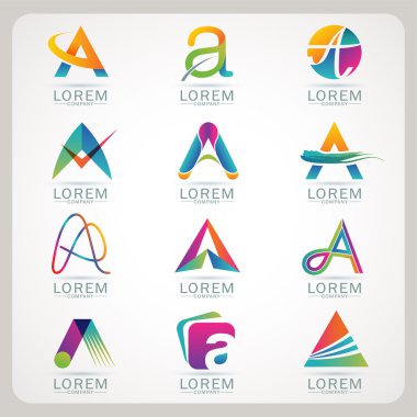 Logo mektup A öğesini ve soyut simgesi web ve vektör simge Küre