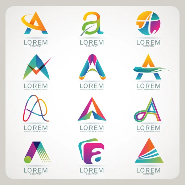 Logo lettre Un élément et abstrait web icône et globe vecteur symbole — Image vectorielle