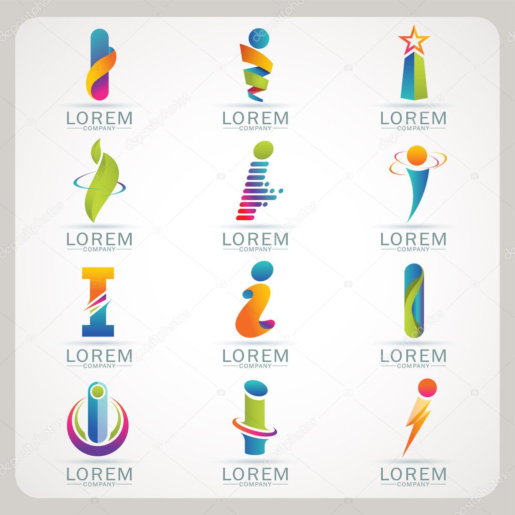 Logo letter  element and Abstract web Icon and globe vector symbol. Unusual sign icon and sticker Set. Graphic design easy editable for Your design. Modern logotype icon.