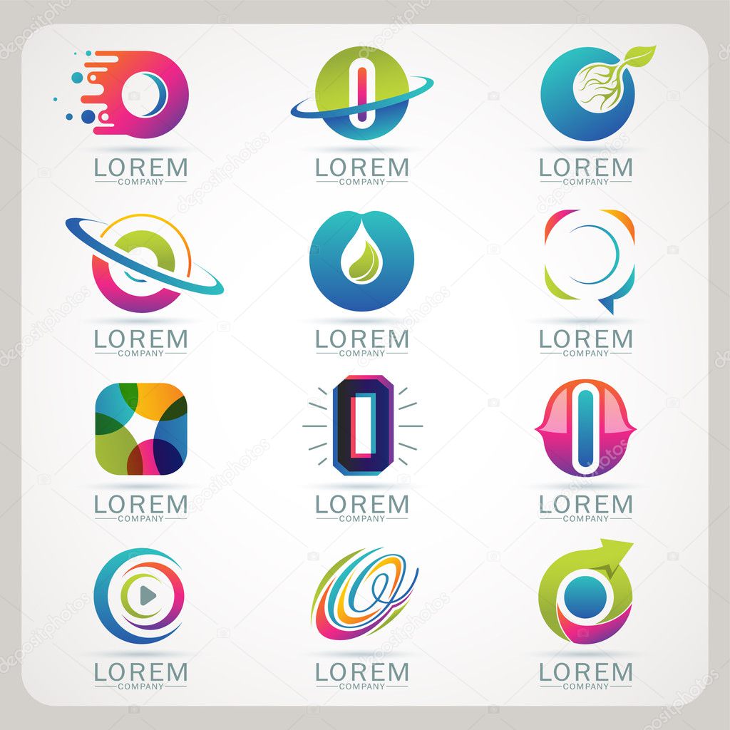Logo letter o element and Abstract web Icon and globe vector symbol