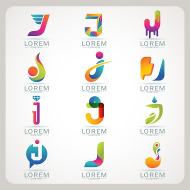 Logo mektup öğesini ve soyut web simgesi