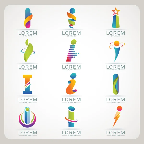 Logo elemento carta y web abstracta icono — Archivo Imágenes Vectoriales