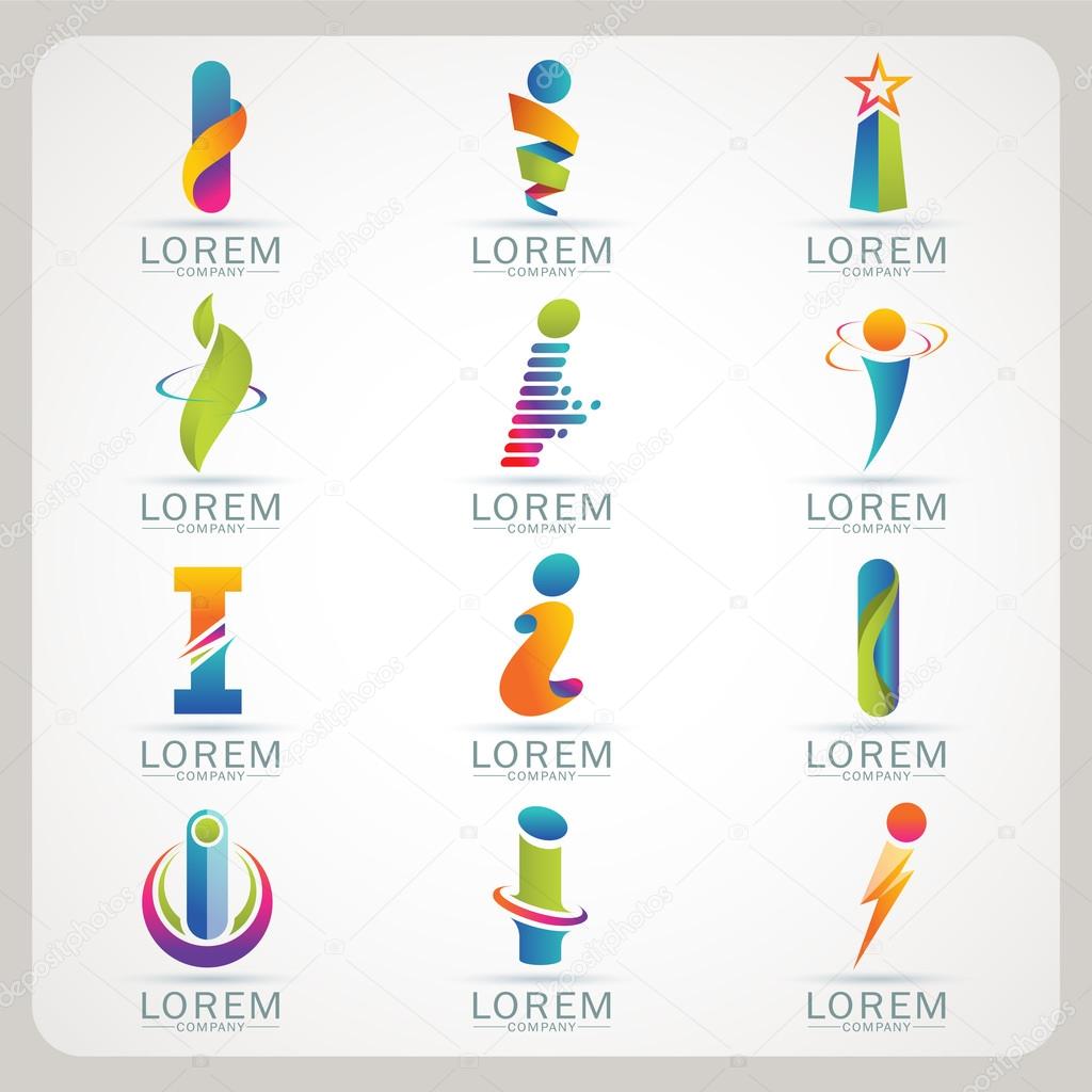 Logo letter element and Abstract web Icon and globe vector symbol. Unusual sign icon and sticker set. Graphic design easy editable for Your design. Modern logotype icon.