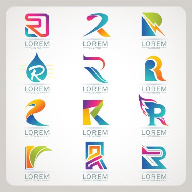 Logo mektup öğesini ve soyut web simgesi