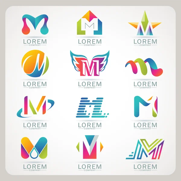 Logo brief element en abstracte web Icon — Stockvector