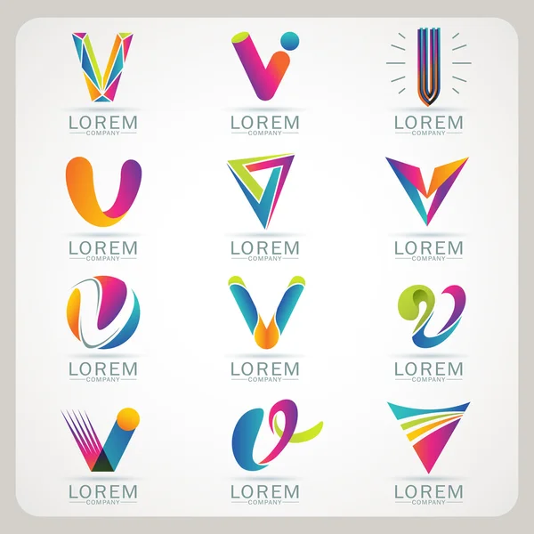 Élément de lettre de logo et icône web abstraite — Image vectorielle