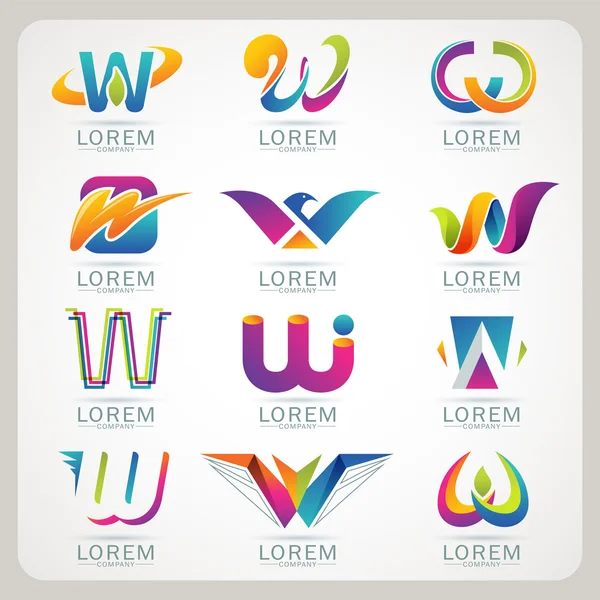 Logo brief element en abstracte web Icon — Stockvector