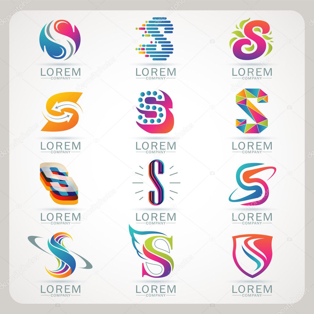 Logo letter element and Abstract web Icon and globe vector symbol. Unusual sign icon and sticker set. Graphic design easy editable for Your design. Modern logotype icon.