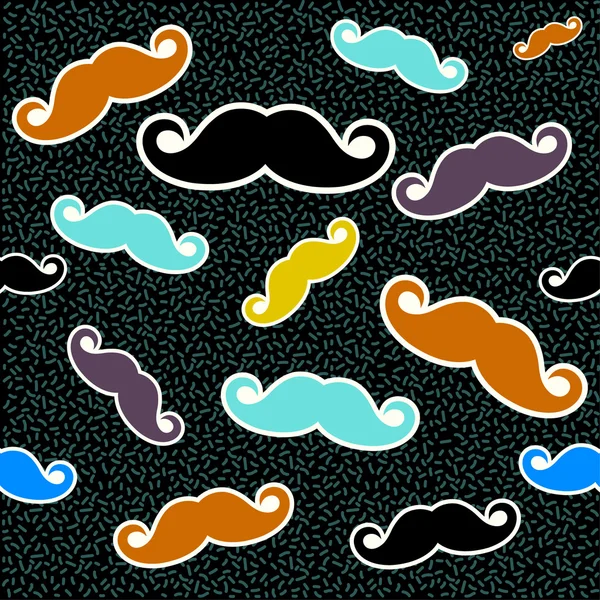 Mustache 80s retro poster texture — Stock Vector