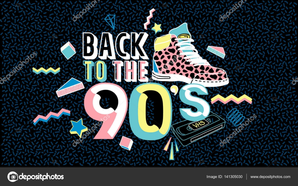 Back to the 80s 90s Memphis poster invitation card and 