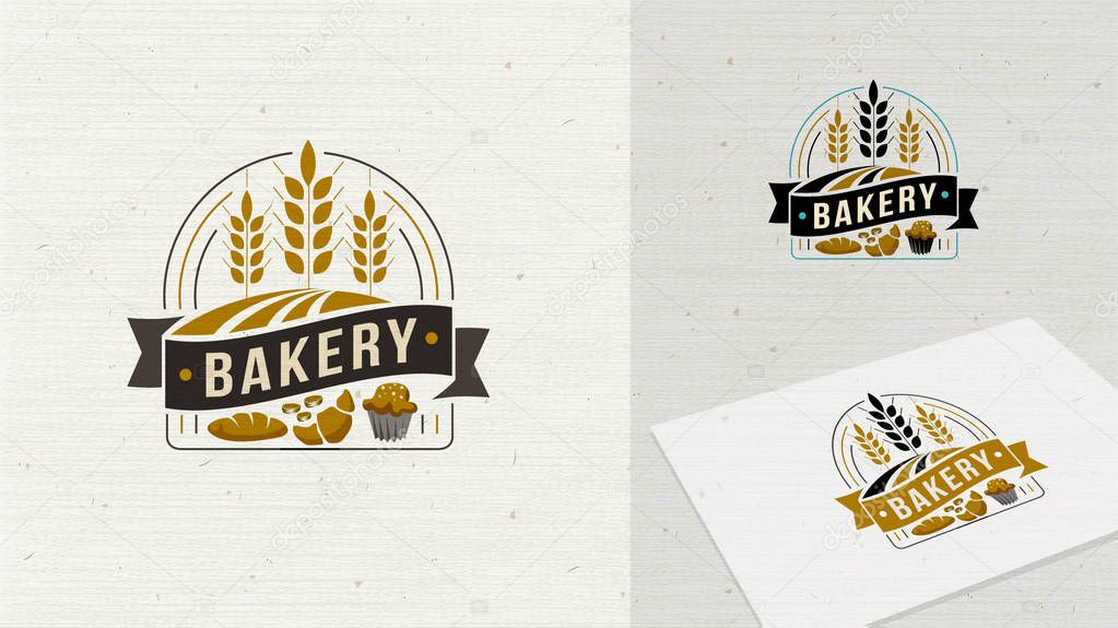 Logo Premium Bakery badge and icon. Modern style vector. 