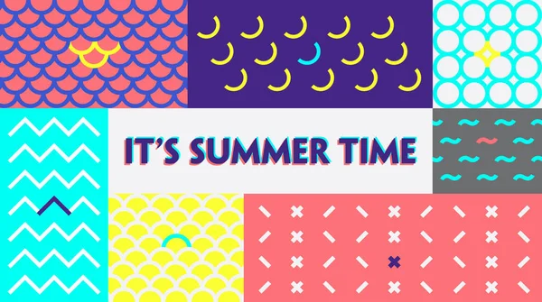 Moda. Banner colorido de tempo de verão ou pôster. Textura geométrica Fundo . — Vetor de Stock