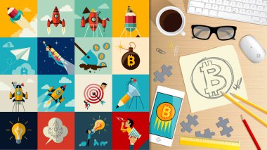 Kripto para birimi. Bitcoin. Konsept E-işe başlamak. Kripto para birimi simgesi ile bir altın bitcoin. 