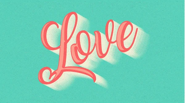 Amore testo disegnato a mano lettering su sfondo di carta blu. Testo incantevole seguire il tuo cuore tipo romantico — Vettoriale Stock