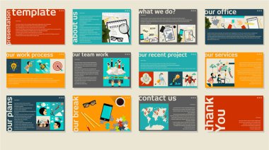 İş web sunum Trendy şablonu. Vektör tasarım çok amaçlı sunum şablonu bilgi grafiği