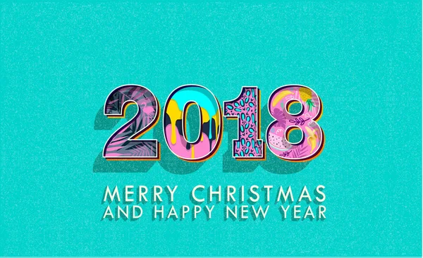 2018 happy New Year achtergrond voor uw seizoensgebonden Flyers en wenskaart of Kerstmis thema uitnodiging — Stockvector