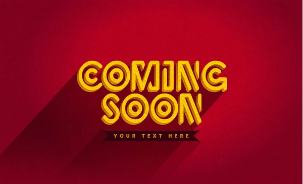 Coming Soon trendy banner, web page template, poster on red background texture for web site. — Stock Vector