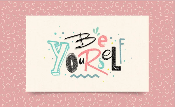 Yourself Inspirational Quote Love Yourself Brush Calligraphy Vector Letters White — Stock Vector