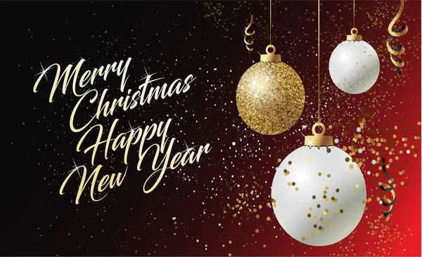2018 Joyeux Noël Bonne Année Carte Salut Calligraphie Affiche Bannière — Image vectorielle