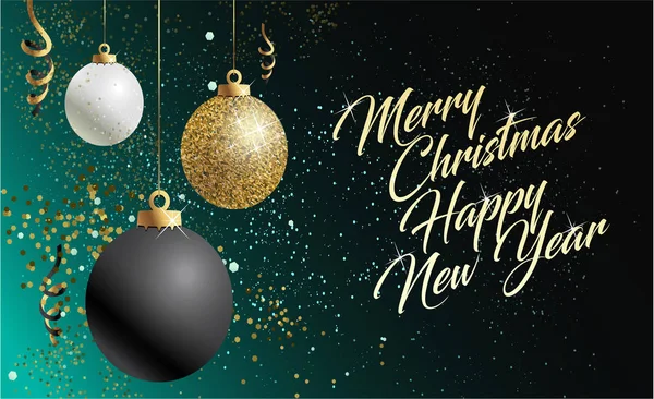 2018 Joyeux Noël Bonne Année Carte Salut Calligraphie Affiche Bannière — Image vectorielle