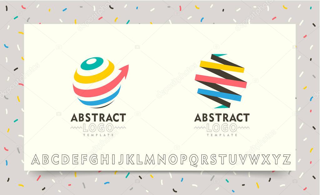 Vector Abstract Logo Brand Company Design on modern background template. Internet and social network web concept with alphabet font easy editable for Your design 