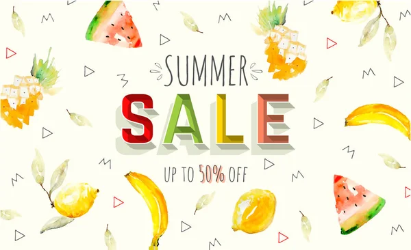 Venta Verano Vector Web Banner Diseños Ofertas Especiales Para Promoción — Vector de stock