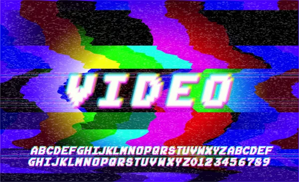 Glitch Error Vhs Vector Φράση Pixel Art Στυλ Οθόνη Δυσλειτουργία — Διανυσματικό Αρχείο