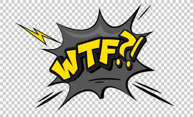 Komik metin konuşma balonu mu? Pop sanat tarzı afiş mesajı. Vektör izole edilmiş komik renkli tasarım.