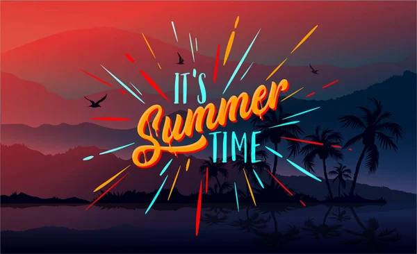 Sommer Ist Sommerzeit Trendige Textur Saison Wochenende Feiertag Sommerzeit Wallpaper Stockillustration