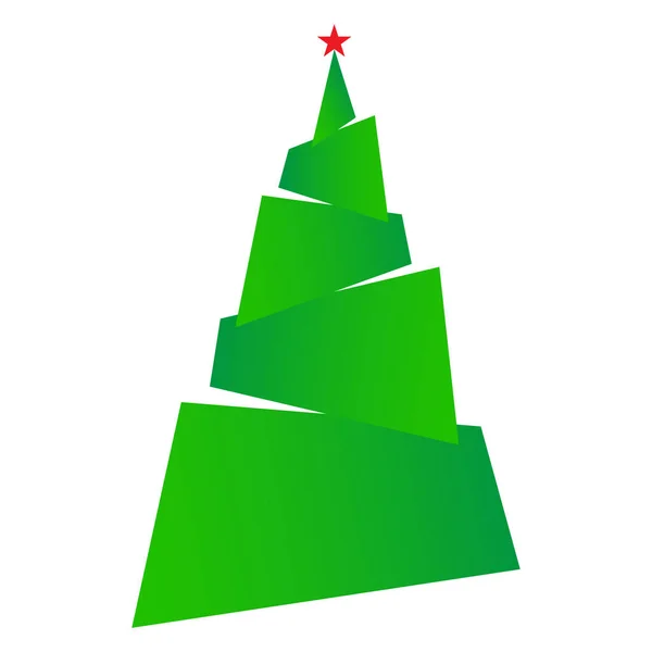 Kerstboom Moderne Kleur Gestileerd Pictogram Geïsoleerd Witte Achtergrond — Stockvector