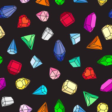 Business cards templates illustrated with crystals and precious stones. . Set of isolated vectors with a golden gradient on a black background.