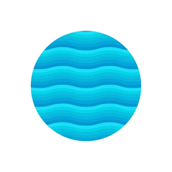 Μπλε Κύματα Λευκό Φόντο Μεμονωμένο Εικονίδιο Διανύσματος — Διανυσματικό Αρχείο