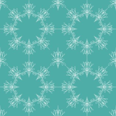 Şekillendirilmiş iris çiçeği. Doğrusal vektörsüz desen.