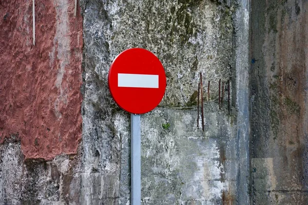 Förbjuden Riktning Trafiksignal Vägen Gatan Bilbao Stad Spanien — Stockfoto