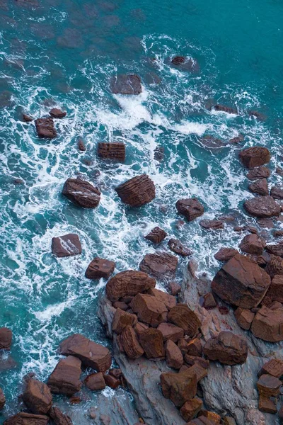 Falaise Rochers Mer Sur Côte Bilbao Espagne Destination Voyageidioma Palabras — Photo