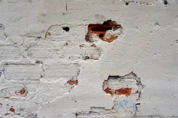 Oude Witte Muur Van Het Gebouw Gebroken Muur — Stockfoto