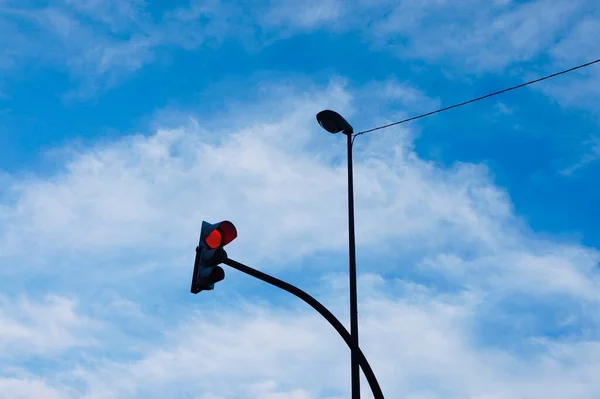 Streetlight Blue Sky Street Bilbao City Spain — Stock Photo, Image