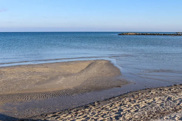 Чудовий Вигляд Піщаних Пляжах Балтійському Морі Сонячний День Півночі Німеччини — стокове фото