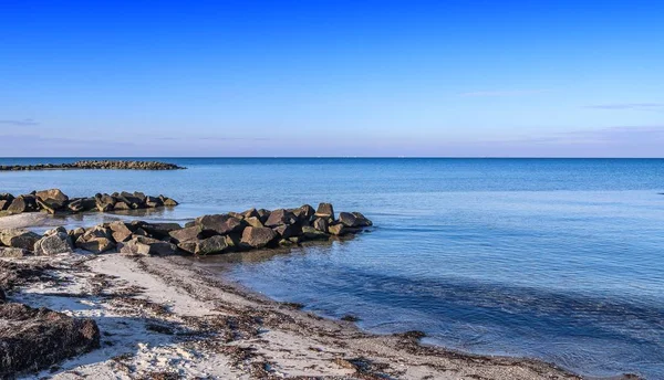 Bella Vista Sulle Spiagge Sabbiose Del Mar Baltico Una Giornata — Foto Stock