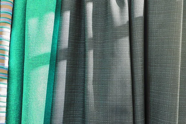 Vista Detallada Cerca Sobre Textiles Coloridos Suaves Tela Plegada Alta — Foto de Stock
