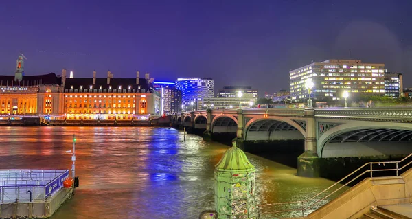 London Storbritannien December 2019 Nattutsikt Londons Gator — Stockfoto