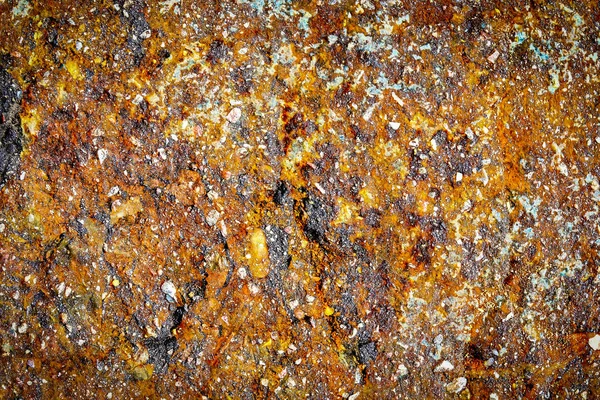 Vista Detallada Cerca Las Texturas Pared Oxidadas Envejecidas Erosionadas Industriales — Foto de Stock