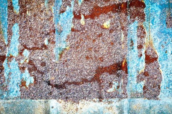 Подробный Обзор Смешанных Ржавых Бетонных Металлических Стенах — стоковое фото
