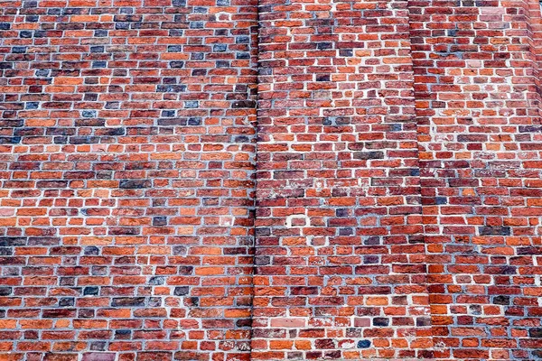 Vista Ravvicinata Dettagliata Sulle Pareti Mattoni Rossi Invecchiati Intemperie Alta — Foto Stock