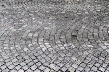 Eski kaldırım taşlı yolların dokuları hakkında detaylı bir görünüm