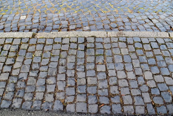 Detailed Close View Textures Old Cobble Stone Roads — 스톡 사진