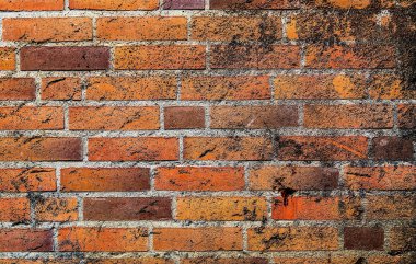 Eski ve yıpranmış tuğla duvarların harabe ve tarihi binaların detaylı görüntüsü